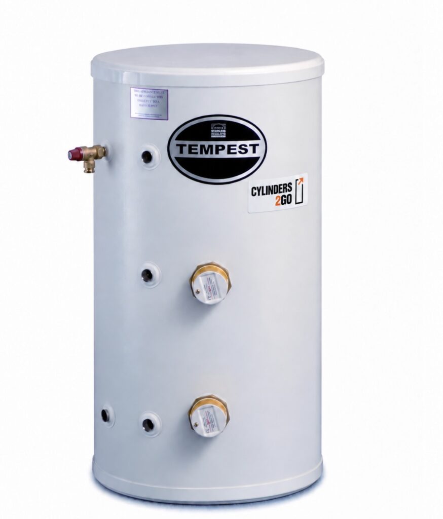 400 Litre indirect Stainless Steel Cylinder fitted with 2 x 9kw 3phase immersions